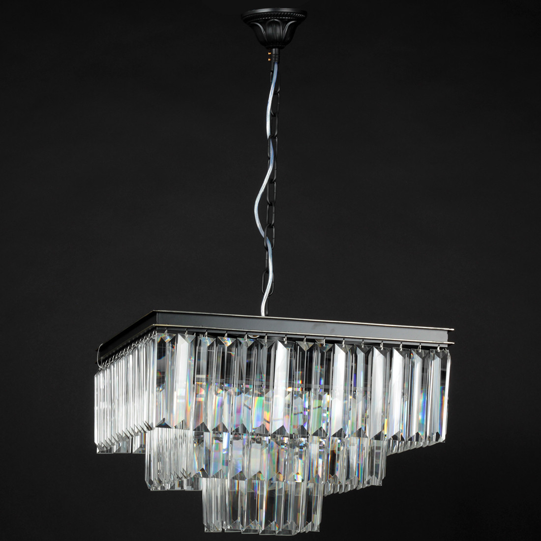 Люстра кришталева каскад на ланцюгу