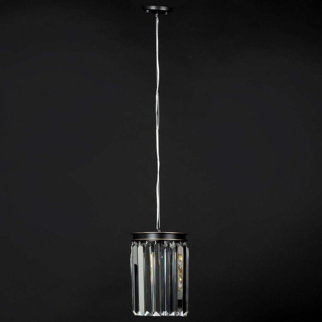 Люстра підвісна плафон кришталевий D200*H260 E27*1