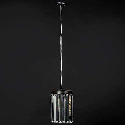 Люстра підвісна плафон кришталевий D200*H260 E27*1, фото 1