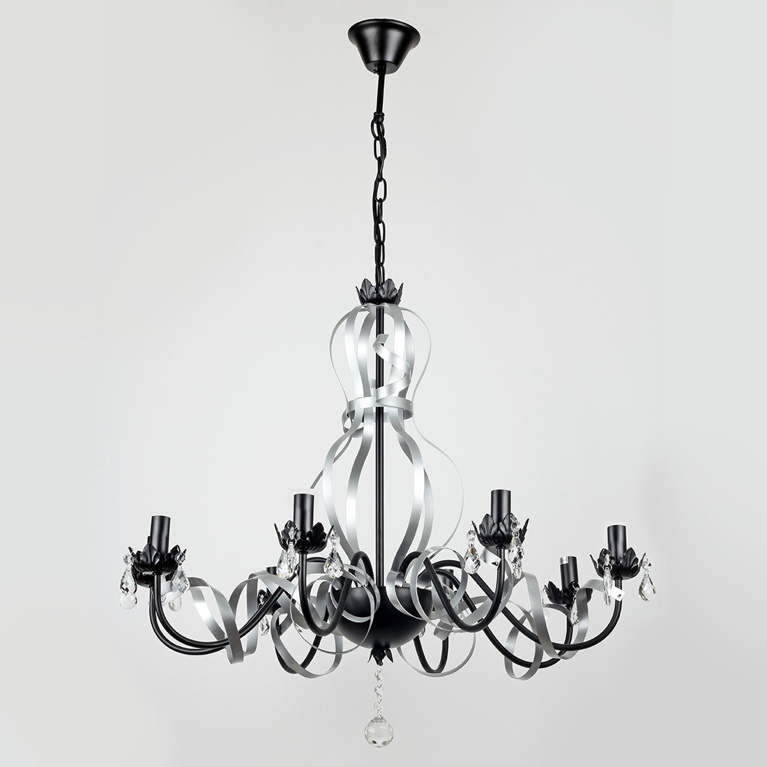 Люстра на ланцюжку класична SI-16700/8P BK+SL