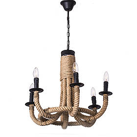 Люстра канати в стилі лофт на шість ламп