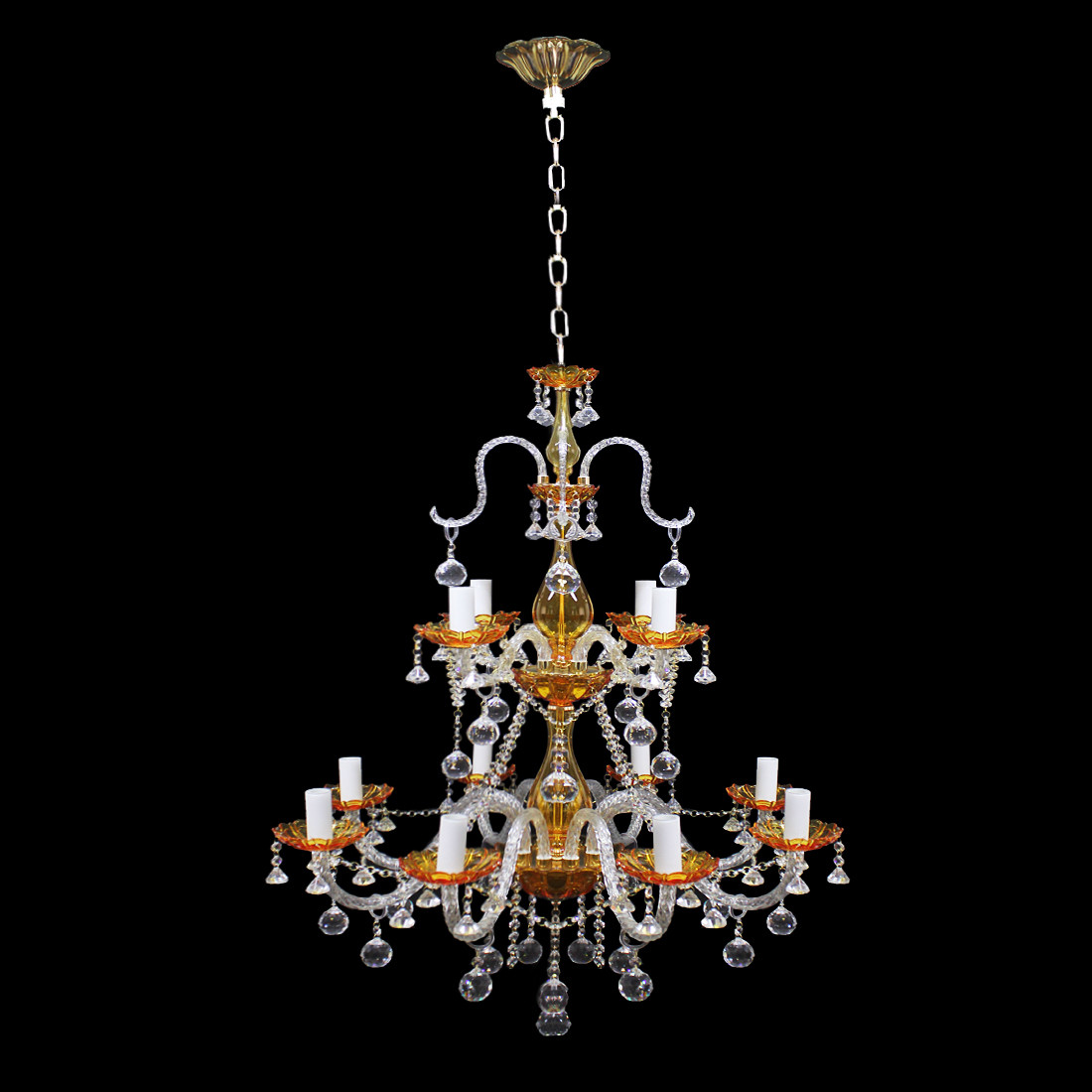 Люстра на ланцюгу класична SZ-9501/8+4P FG