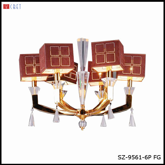 Люстра на ланцюгу класична абажурна SZ-9561/6P FG