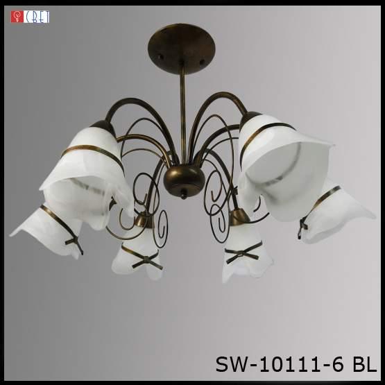 Люстра товщина на шість плафонів SW-101/6 BL+GD