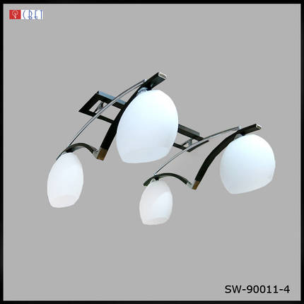Люстра товщина на чотири плафони SW-90011/4C BRN WD+CHR, фото 1