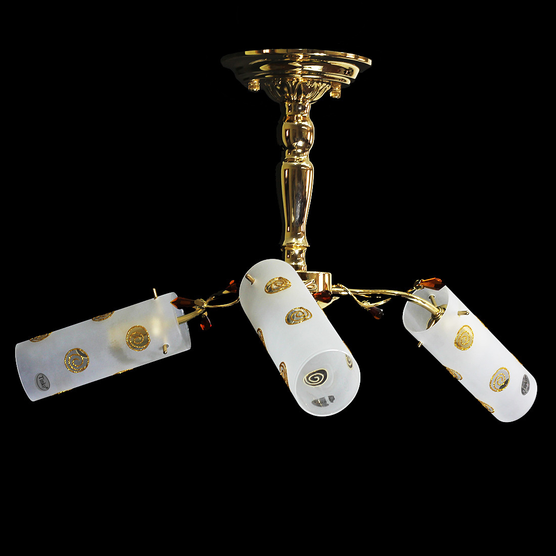 Люстра товщина на три плафони 1702/3H CG WT GO/BRN