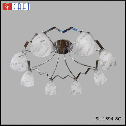 Люстра стельова на вісім плафонів SL-1594/8C CR, фото 1