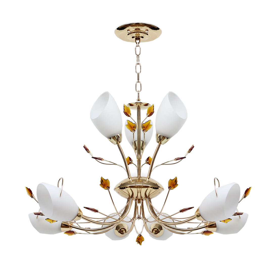 Люстра ланцюгова на дев'ять плафонів SR-0415/9P FG BRZ