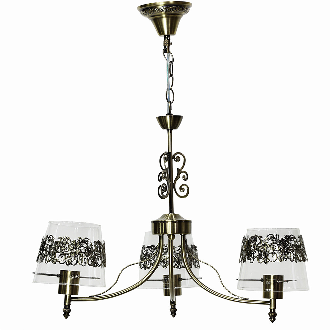 Люстра ланцюгова на три плафони SS-35015/3 AB