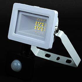 Прожектор світлодіодний 10 Вт із датчиком руху ГАРАНТІЯ 2 РОКИ 10W SMD LED 6000 K Д/Р WT