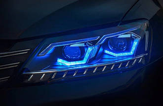 Передні тюнінг фари Volkswagen Passat B7 2010-2014 р. у стилі BMW