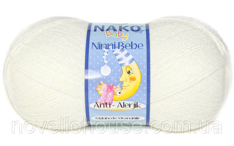 Nako NINNI BEBE (Нiннi Бебе) № 300 молочний (Пряжа 100% акрил, нитки для в'язання)