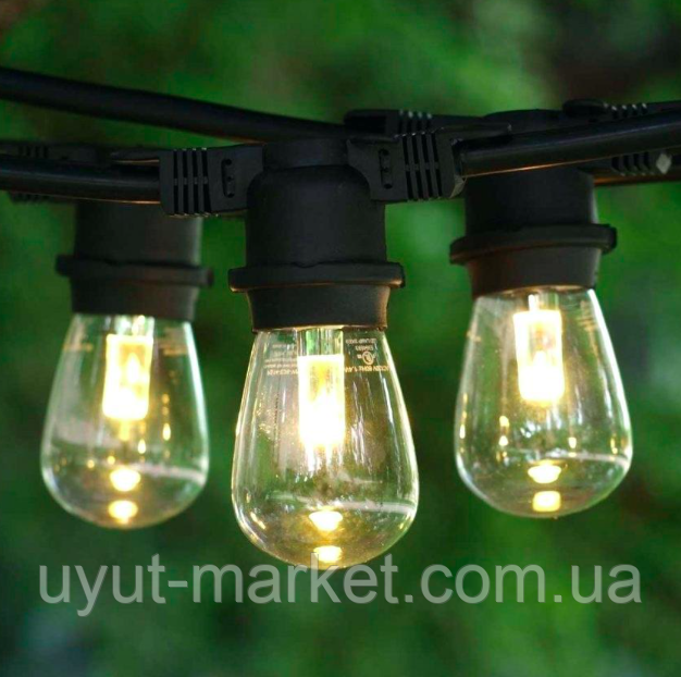 Вулична гірлянда 13 м, 20хЕ27, Белтлат чорний, без ламп CL50-13, фото 1