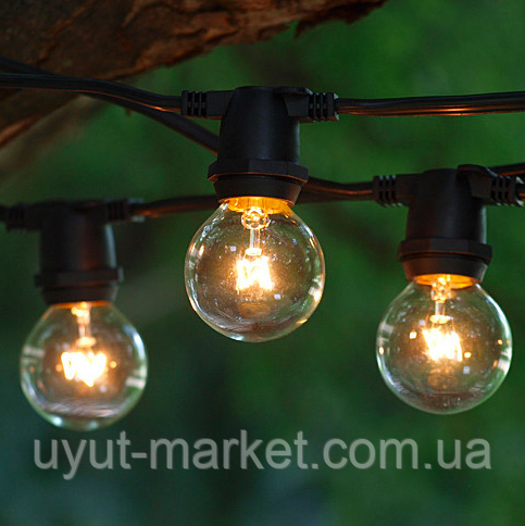 Вулична гірлянда 8 м, 10хЕ27, Белт-лайт БЕЗ ЛАМП чорний, фото 1