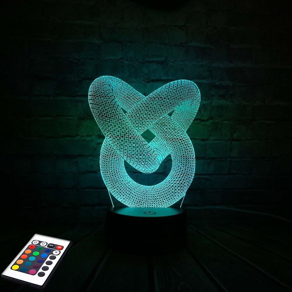 3D світильник з пультом і акумулятором 3D Lamp Абстракція Вузли (LP-2976)