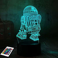 3D світильник з пультом і акумулятором 3D Lamp R2D2 (LP-2944)