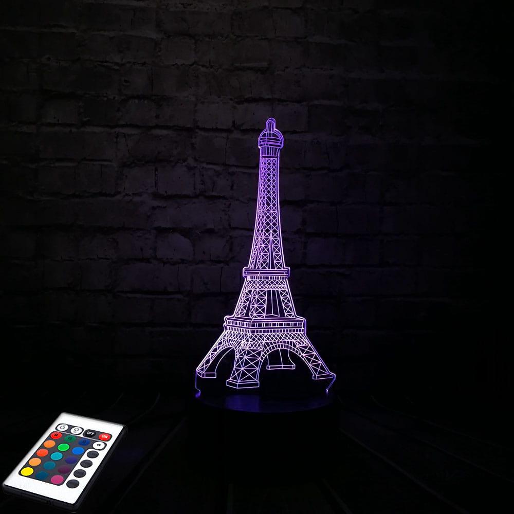 3D світильник з пультом і акумулятором 3D Lamp Ейфелева вежа (LP-2793)