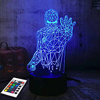 3D світильник з пультом і акумулятором 3D Lamp Залізна людина v.4 (LP-2589)