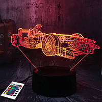 3D світильник з пультом і акумулятором 3D Lamp Формула 1 (LP-2552)