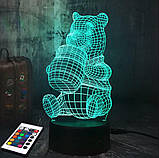 3D світильник з пультом і акумулятором 3D Lamp Вінні-Пух (LP-2496), фото 2
