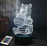 3D світильник з пультом і акумулятором 3D Lamp Вінні-Пух (LP-2496), фото 8