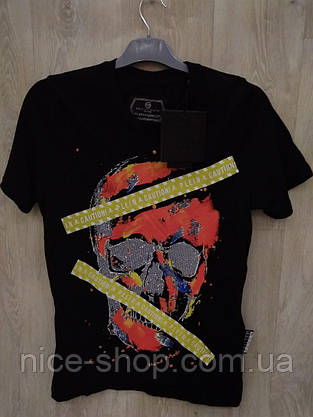 Футболка чоловіча чорна Philipp Plein, фото 3