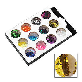 Набір декору для нігтів 12 шт (слюда ромб)