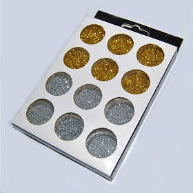 Набір декору для нігтів 12 шт (золото срібло мала)