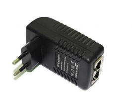 ПОЕ блок живлення (POE адаптер) 24В 24Вт (1А), 100мб, пластиковий корпус, TwinRate