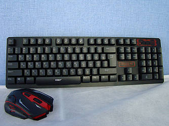 Російська бездротова клавіатура + мишка HK6500 з адаптером