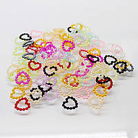 Напівперли  у формі серця.11 мм.Кольоровий мікс.Цина за 10 шт.