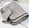 Жіночий гаманець замшевий Baellerry Forever Mini, жіночий клатч, портмоне СІРИЙ, фото 3