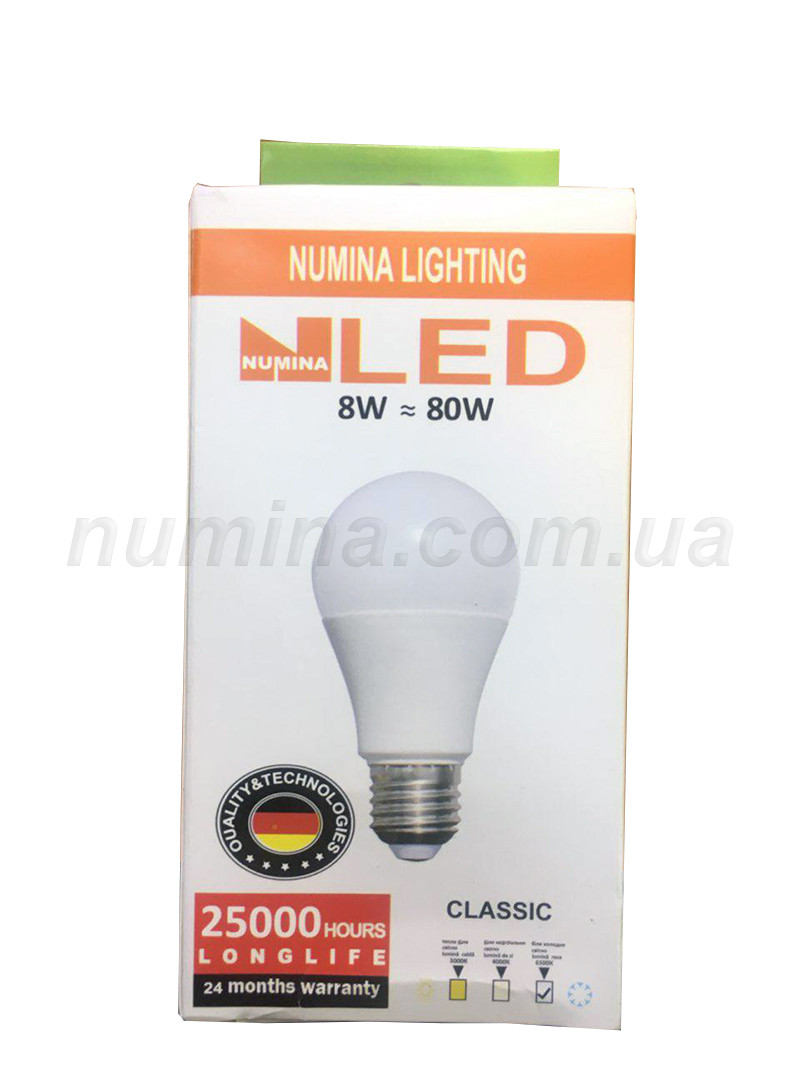 Светодиодная лампа груша LAMP картон A60 8W E27 6500K 160