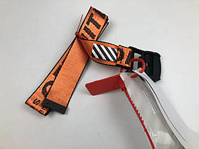 Ремінь на Пояс Off-White Original Belt Офф Вайт 150 см Помаранчевий з чорним пряжкою, фото 4