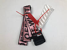 Ремінь на Пояс Off-White Original Belt Офф Вайт 150 см Рожевий з чорним пряжкою, фото 3