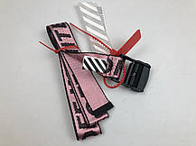 Ремінь на Пояс Off-White Original Belt Офф Вайт 150 см Рожевий з чорним пряжкою, фото 4