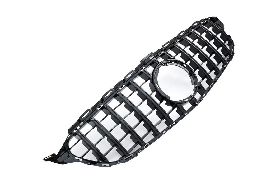 Решітка радіатора тюнінг Mercedes W205 стиль AMG GT Panamericana чорна без камери 360°, фото 1