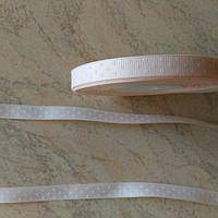 Стрічка репсова в горох №213 колір світлий персик завширшки 0,9 см