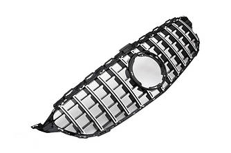 Решітка радіатора тюнінг Mercedes W205 стиль AMG GT хром смуги рестайл без камери 360°