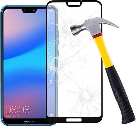 Захисне скло з рамкою 5D Frame для Huawei P Smart 2019 0.30 мм, фото 2