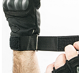 Тактичні рукавички з открытми пальцями і посиленим протектором кісточок Чорні розмір М, фото 4