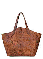 Женская кожаная сумка POOLPARTY FIORE STRUZZO BROWN коричневая