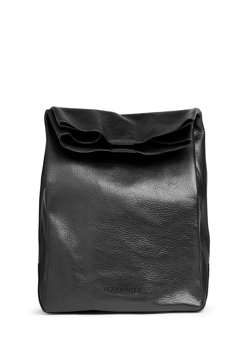 Шкіряний ланчбокс POOLPARTY LEATHER LUNCHBOX чорний