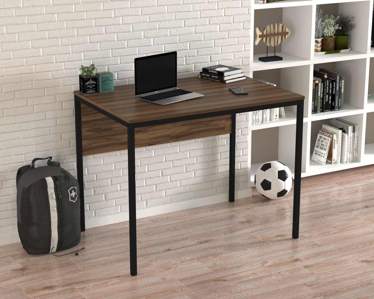 Письмовий стіл Loft design L-2p mini Горіх Модена, фото 1