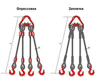 4СК в/п 2,0 тн L-1000 мм строп канатний (канатный паук) діаметр 9,6 мм