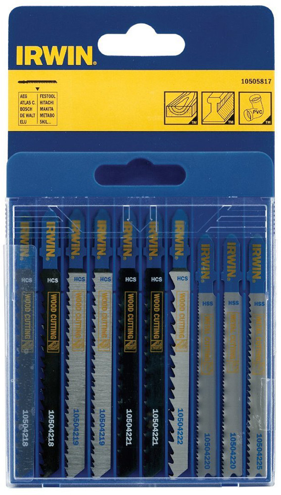 Набір пилок метал/дерево JIG SAW BLADES SET - 10 шт IRWIN 10505817 (США), фото 1