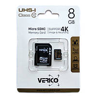 Карта пам'яті Verico MicroSD 8GB UHS-I Class 10 + SD адаптер