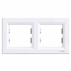 Рамка двухпостовая горизонтальна Schneider Electric Asfora Біла