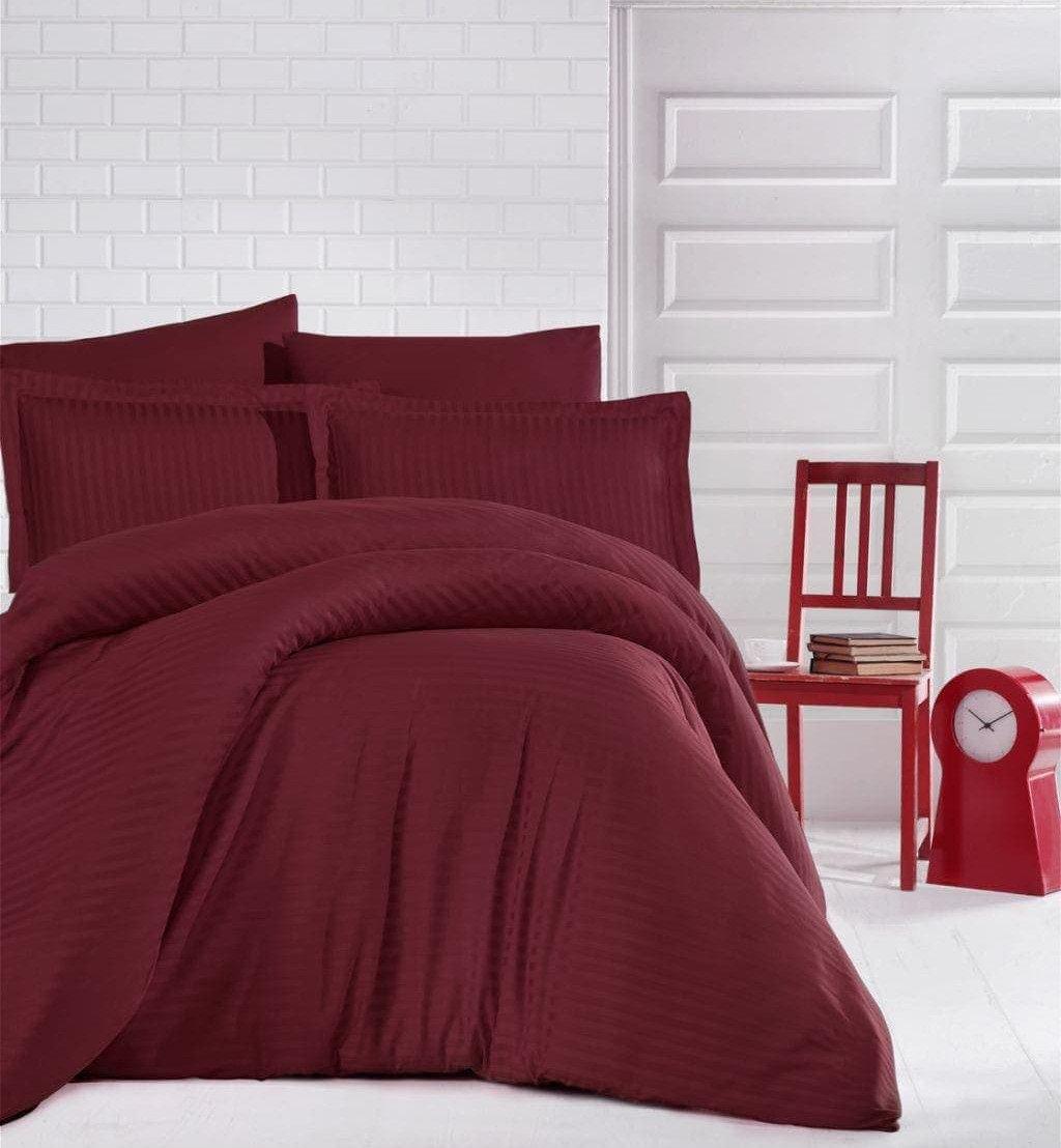 Полуторна постільна білизна зі страйп сатину 150х220 (16904) Бавовняна постільна білизна Кольоровий страйп сатин, фото 1