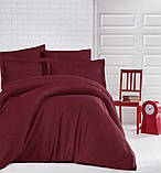Постільна білизна з простирадлом на гумці двоспальна 180х220 страйп-сатин люкс (14732), фото 5